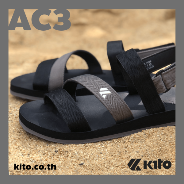 Kito รองเท้าแตะ AC3 สีเทา รองเท้าแตะรัดส้น รองเท้ารัดส้น รองเท้า