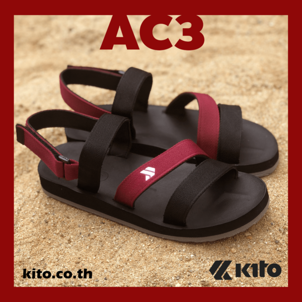 Kito รองเท้าแตะ AC3 สีแดง รองเท้าแตะรัดส้น รองเท้ารัดส้น รองเท้า