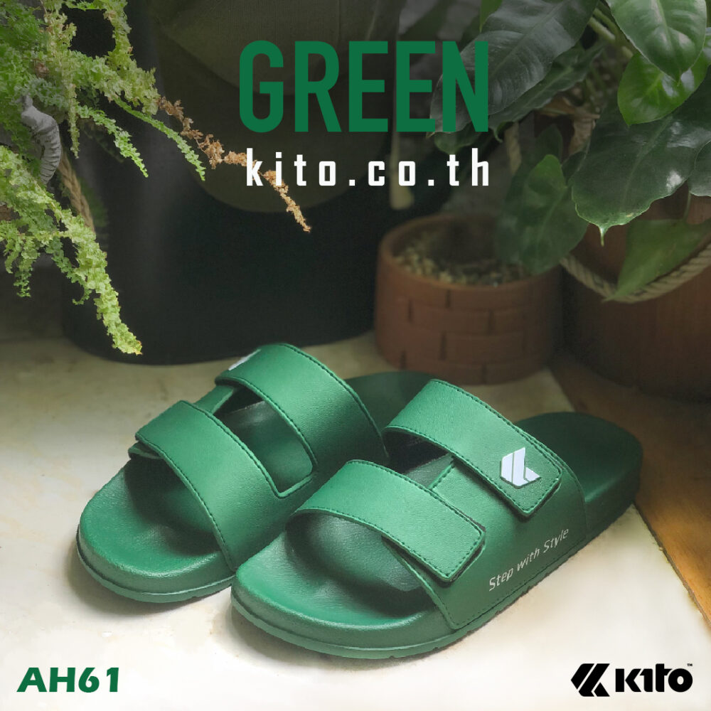 Kito รองเท้าแตะ AH61 สีเขียว A รองเท้า รองเท้าผู้หญิง รองเท้าผู้ชาย