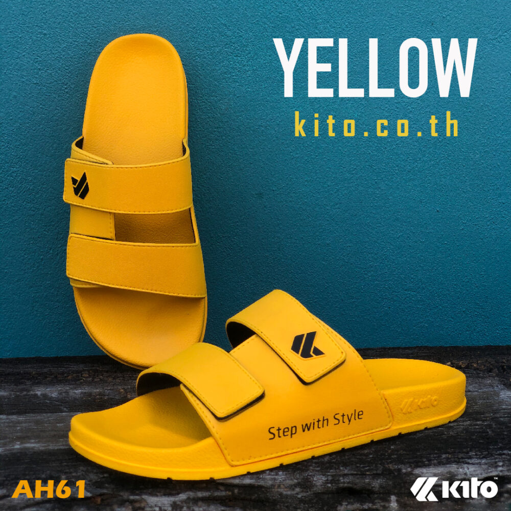 Kito รองเท้าแตะ AH61 สีเหลือง AA รองเท้า รองเท้าผู้หญิง รองเท้าผู้ชาย