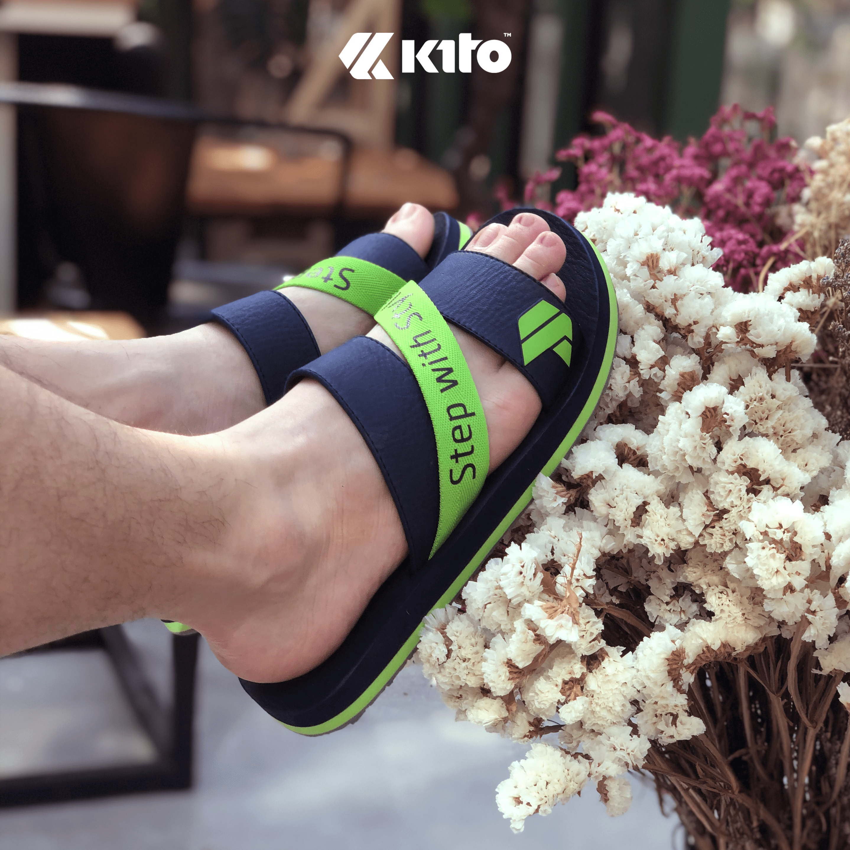 AB15 green Kito รองเท้าแตะ AB15 Navy รองเท้าผู้หญิง รองเท้าผู้ชาย รองเท้า