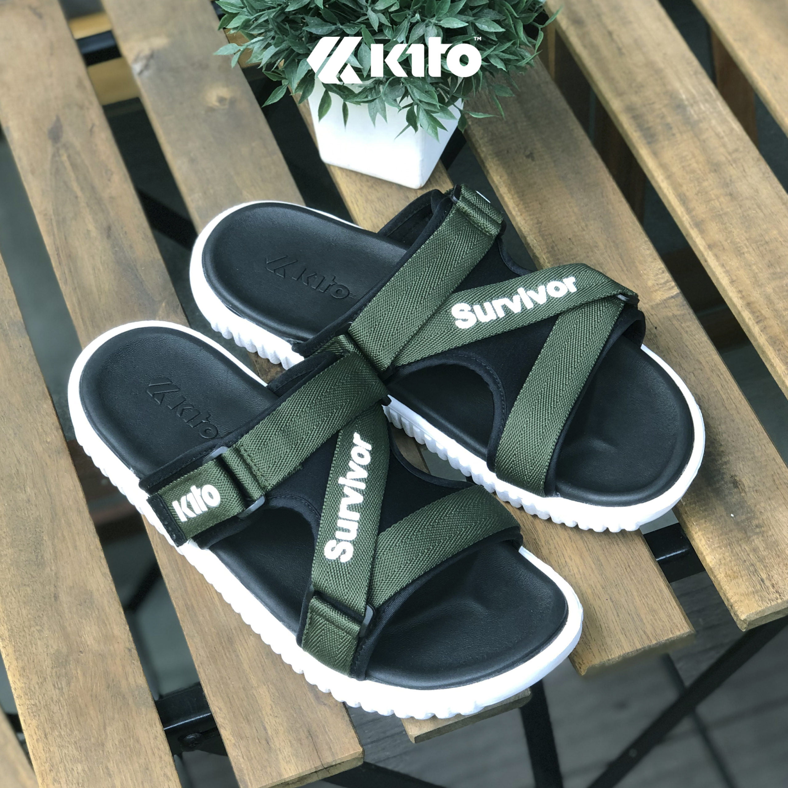 AH39 green Kito รองเท้าแตะ AH39 รองเท้าผู้หญิง รองเท้า รองเท้าผู้ชาย Sandals
