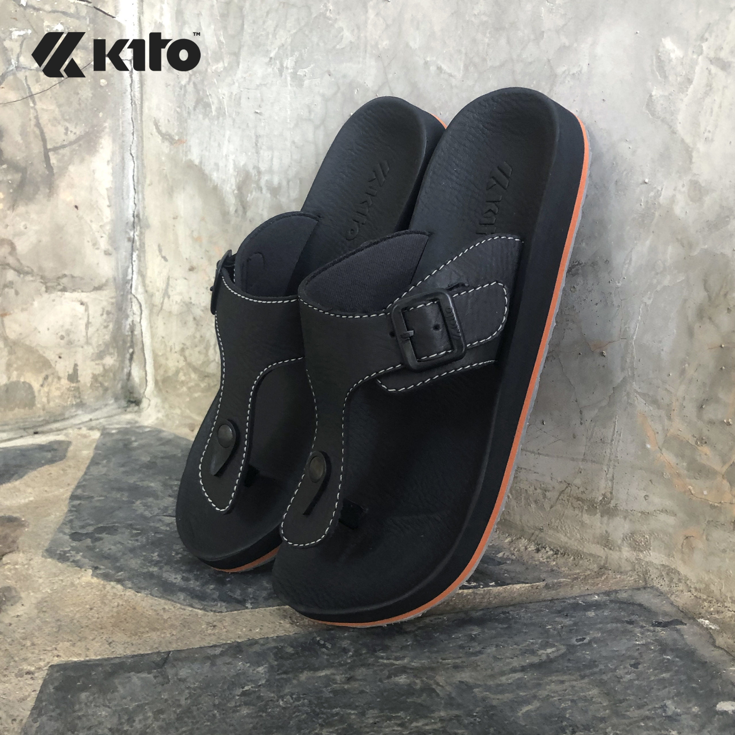 AA54 BLACK Kito รองเท้าแตะ AA54 สีดำ รองเท้าผู้ชาย รองเท้าผู้หญิง รองเท้า รองเท้าแตะหนีบ