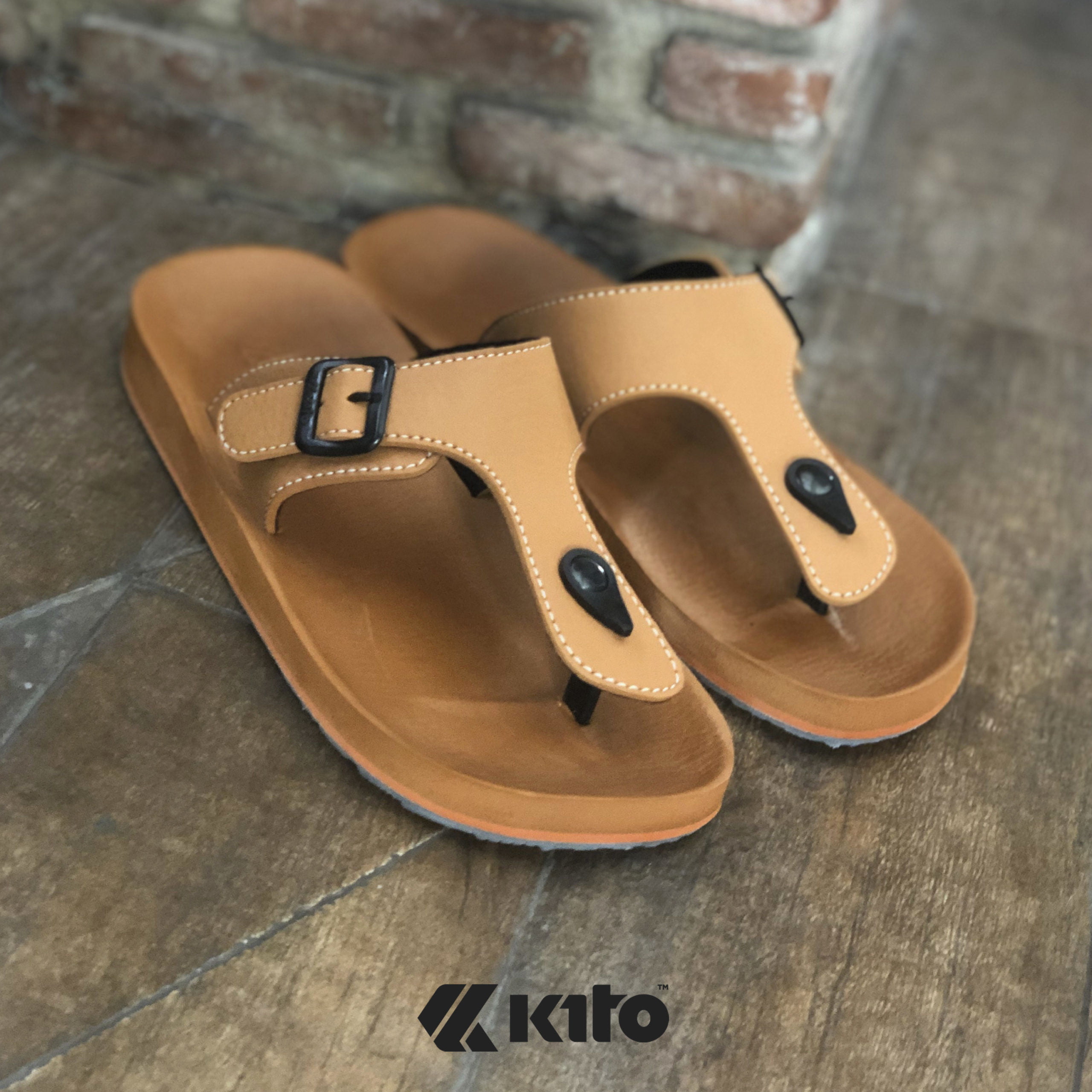 AA54 TAN Kito รองเท้าแตะ AA54 สีแทน รองเท้าผู้ชาย รองเท้าผู้หญิง รองเท้า รองเท้าแตะหนีบ