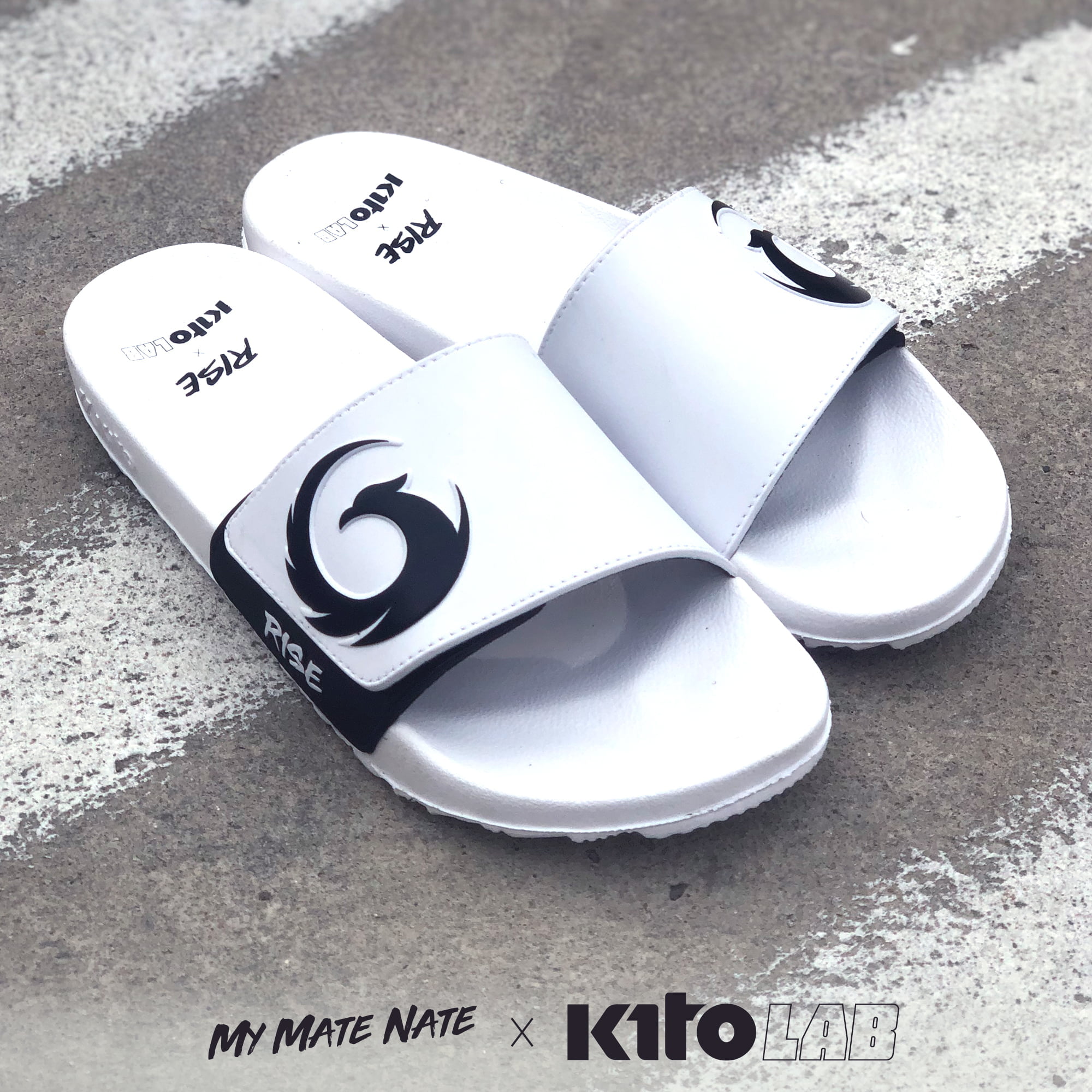 My Mate Nate x KitoLAB รองเท้าแตะ AH99 สีขาว รองเท้า รองเท้าผู้ชาย รองเท้าผู้หญิง